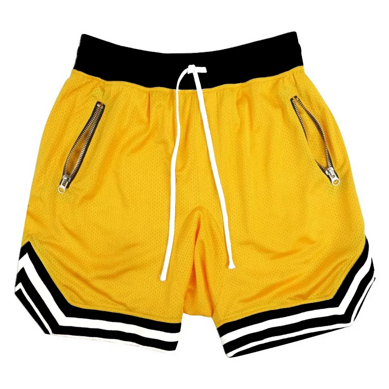 Multiple Colour Mens Running Sports Five Point Shorts Anti Pilling Breathable Quick Drying Loose Fitness Basketball Pants
