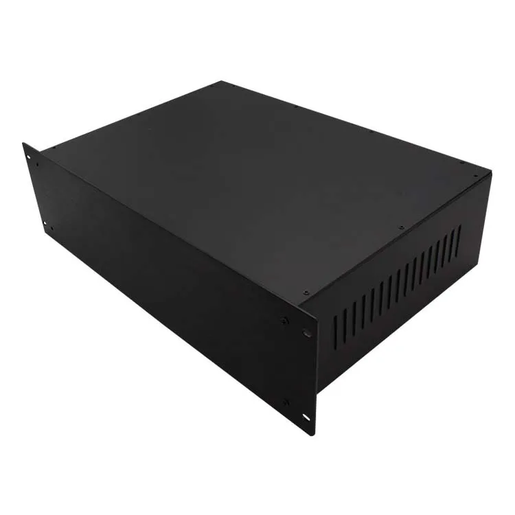 Customized Sheet Metal Box Fabrication Design Black Industrial Electronics 19 Inch 3U Rack Mount Case Server Chassis Enclosure