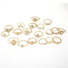 Gold Plated Jewelry Ring Plated Cheap Gold Plated Alloy Ring Set 19 Fashion Jewelry Ring Set