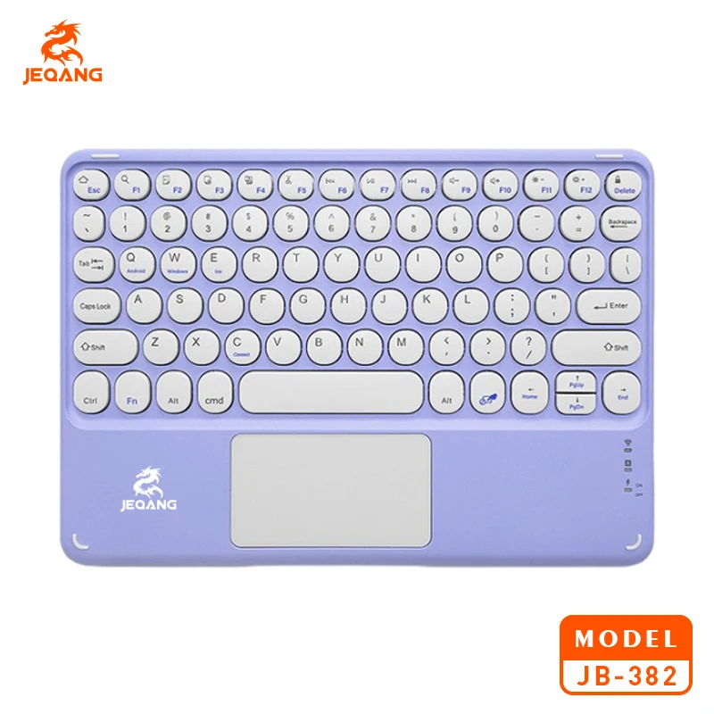Jeqang Ultra-Thin Mini Keyboard with Touch Pad Charging Optical Mini Keyboard for Table and Laptops-New Product