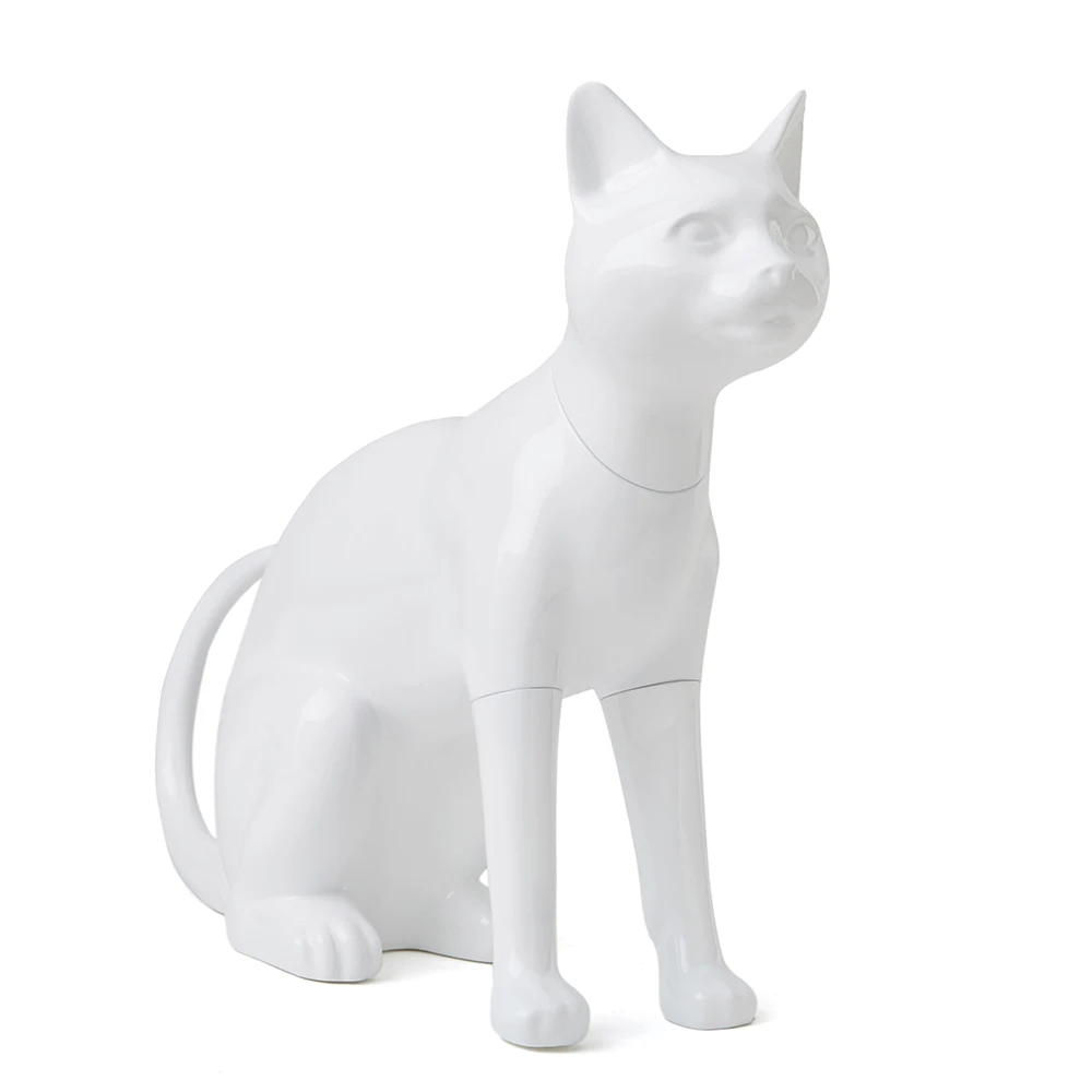 KITTY Cat Model Window Display Cute Pet Props Display Stand Glossy White Full Body Fiberglass Cat Mannequin Cat Model     n