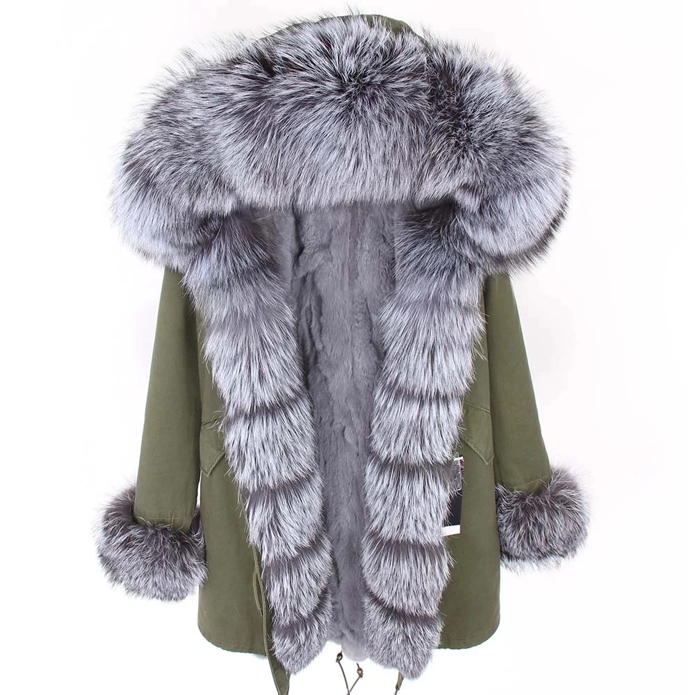 rabbit fur lined coat
