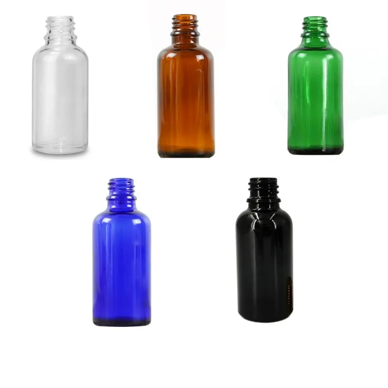 Wholesale round Glass Essential Oil Bottles 5ml to 100ml Serum Bottle with Screw Cap Perfumed Cream Dropper Bottle