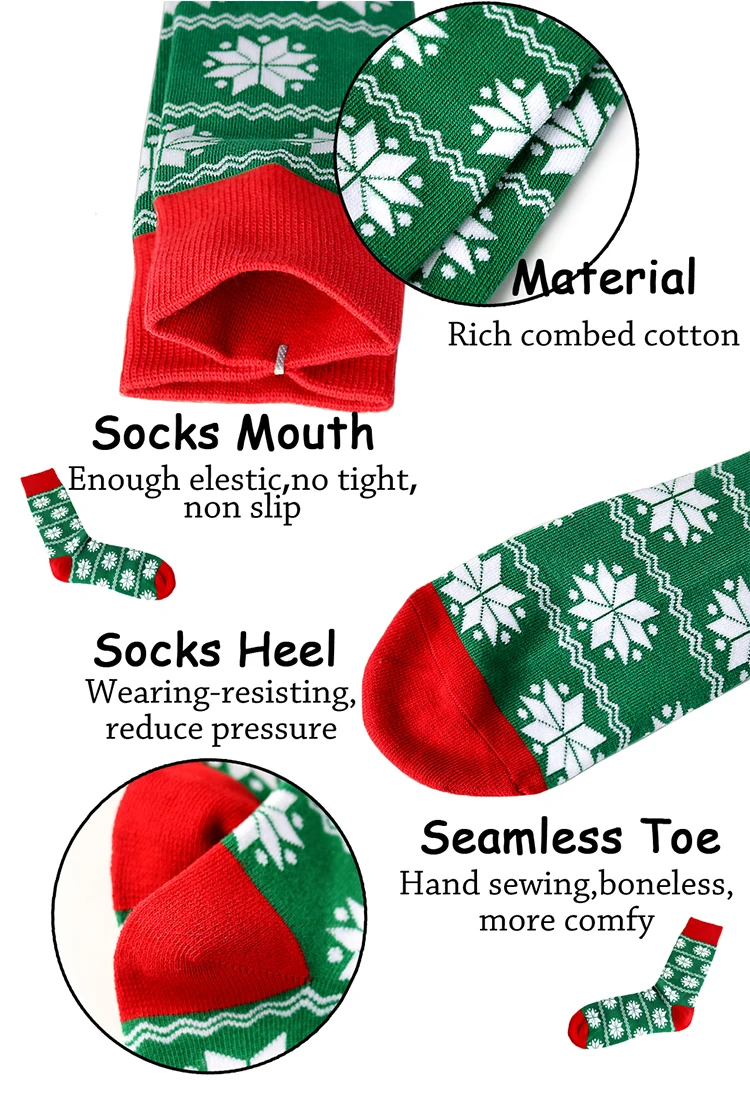 Wholesale Custom Red Christmas Ornaments Socksfunny Christmas Socks