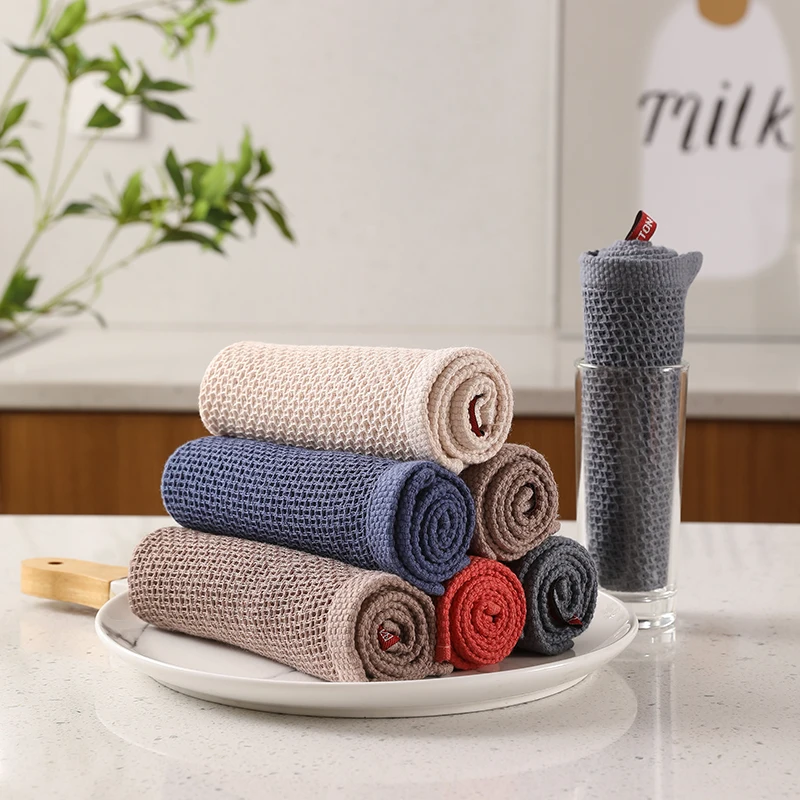 Wholesale Waffle Weave Cotton Kitchen Towels Sets Soft Absorbent Quick