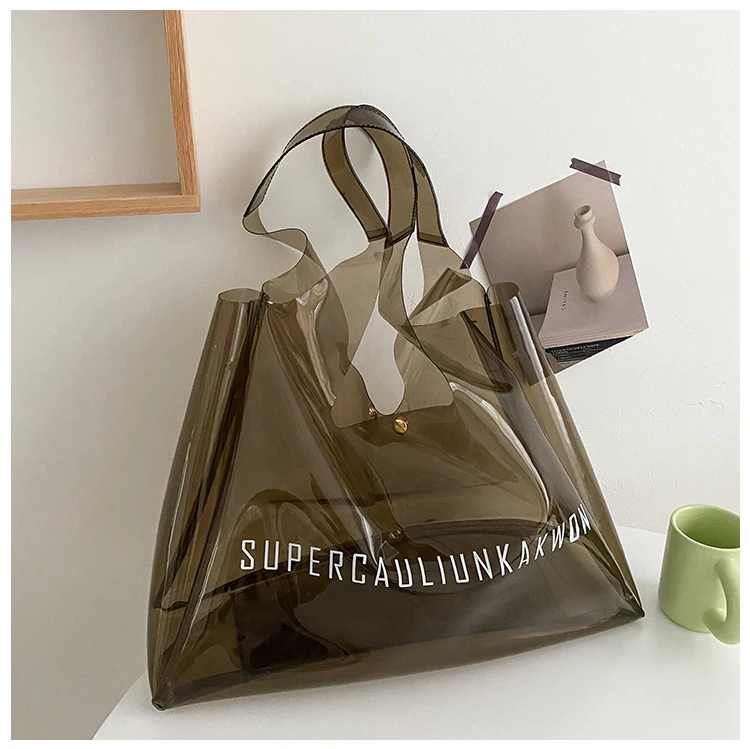 Fashion Women Clear Tote Bag Waterproof Pvc Transparent Jelly Bag ...