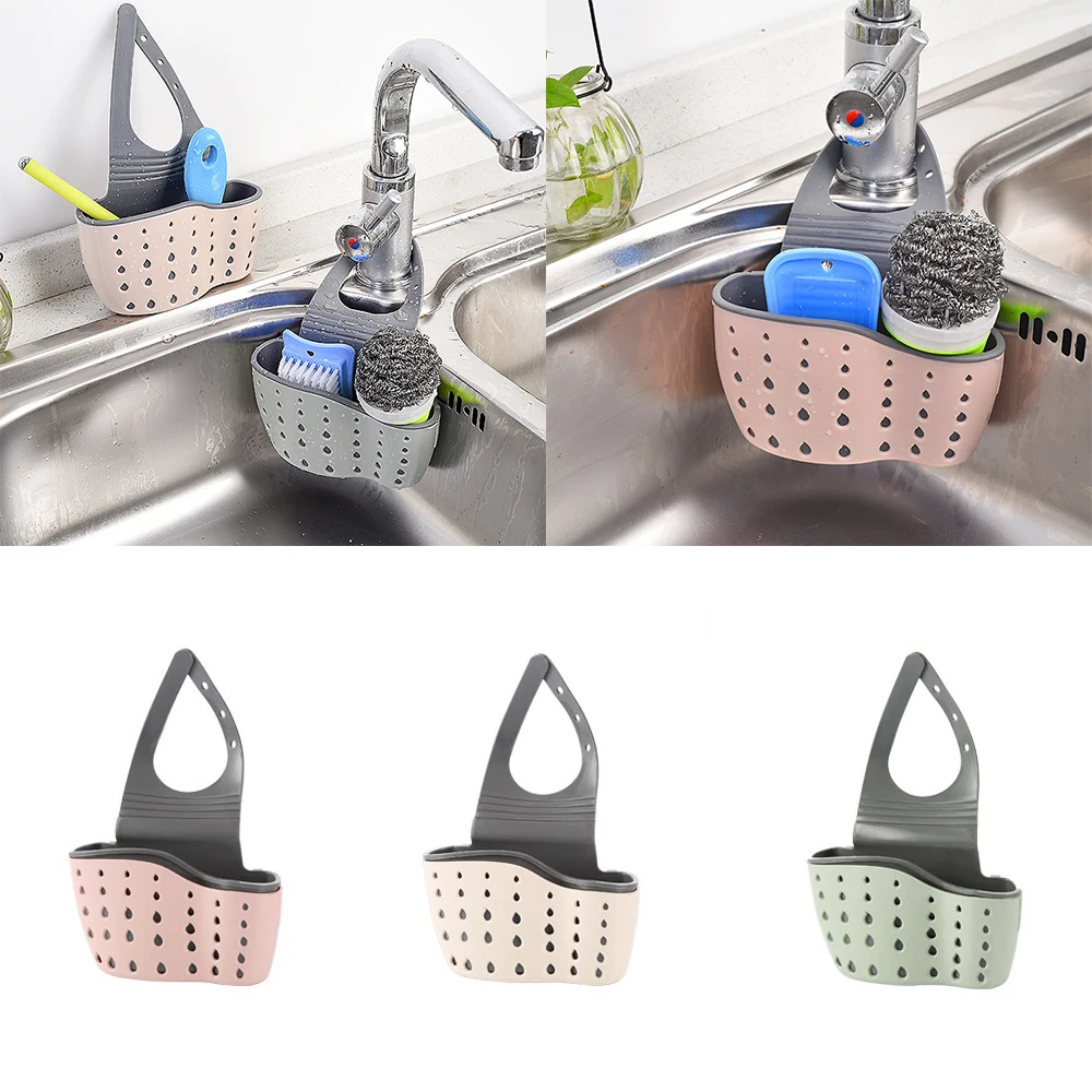 Kitchen Bathroom Sponge, Soap Silicone Hanging Organizer for