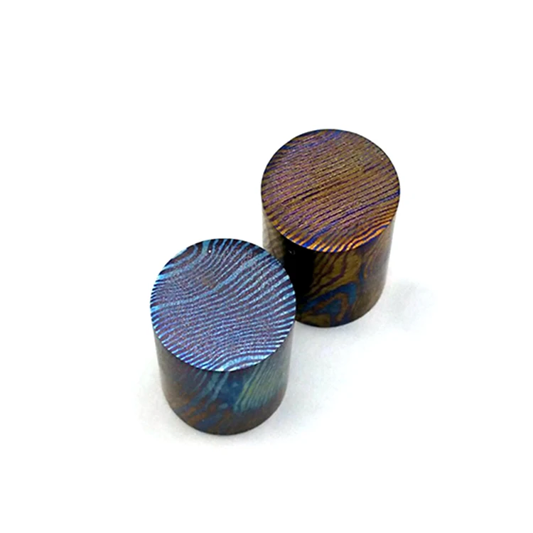 Customized Anode Color Size Blank Timascus Mokuti Titanium Damascus Rod Sheet Beads Nepenthic Coin Timascus Bar