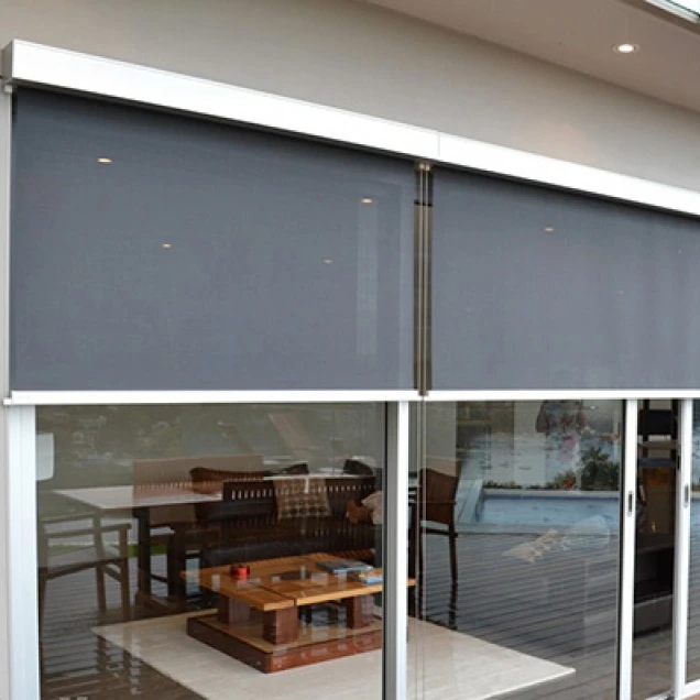 Motorized Patio Screen Fly Screen Mesh Automatic Retractable Zip Track Screen