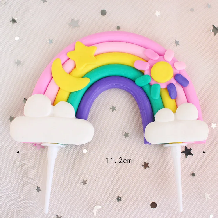 Foam Big Rainbow Baby Shower Decorations Happy Birthday Cake Topper Rainbow Butterfly Topper for Cakes Decoration