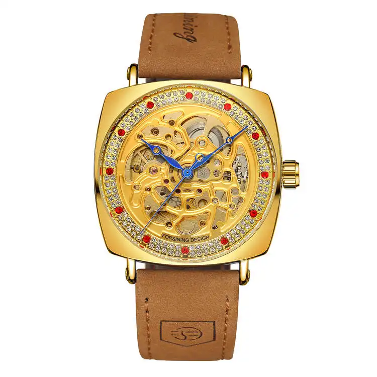 8274 Мужские механические часы из натуральной кожи