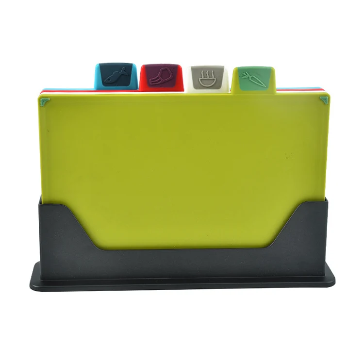 New Design Multi Purpose Chopping Cutting Board Blocks Set 4pcs Plastic Cutting Board With Tray
