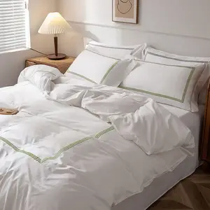 Soft Factory Comfortable Price Wholesale Bedding Set Gold Geometric Embroidery Bedding Set