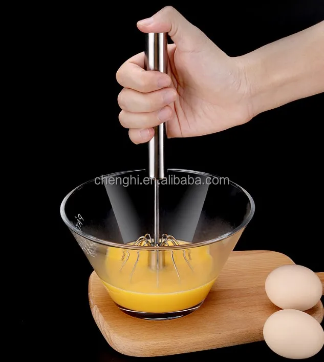 What is Semi-Automatic Mixer Egg Beater Manual Self Turning 304