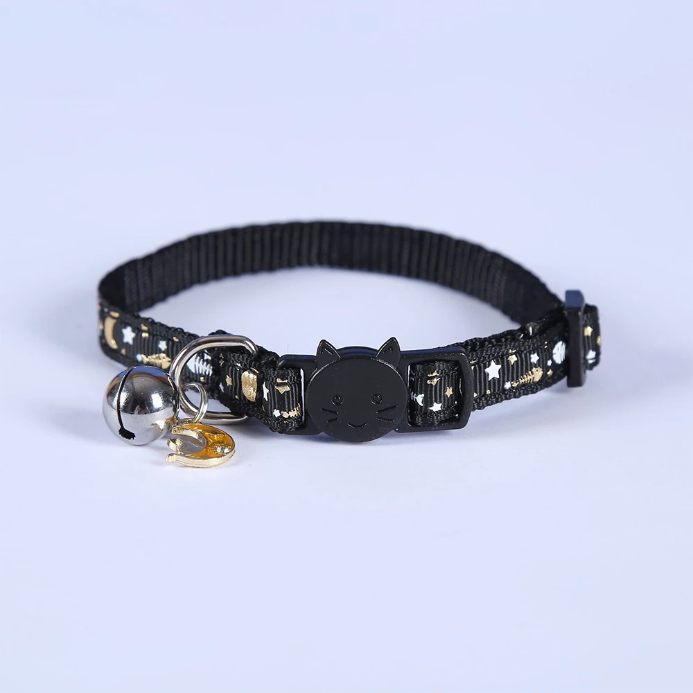 Customized Strong Nylon Dog Collar Paw Print High Quality Pet Cat Collar Leash Durable Personalized Featuring Ribbons Bell