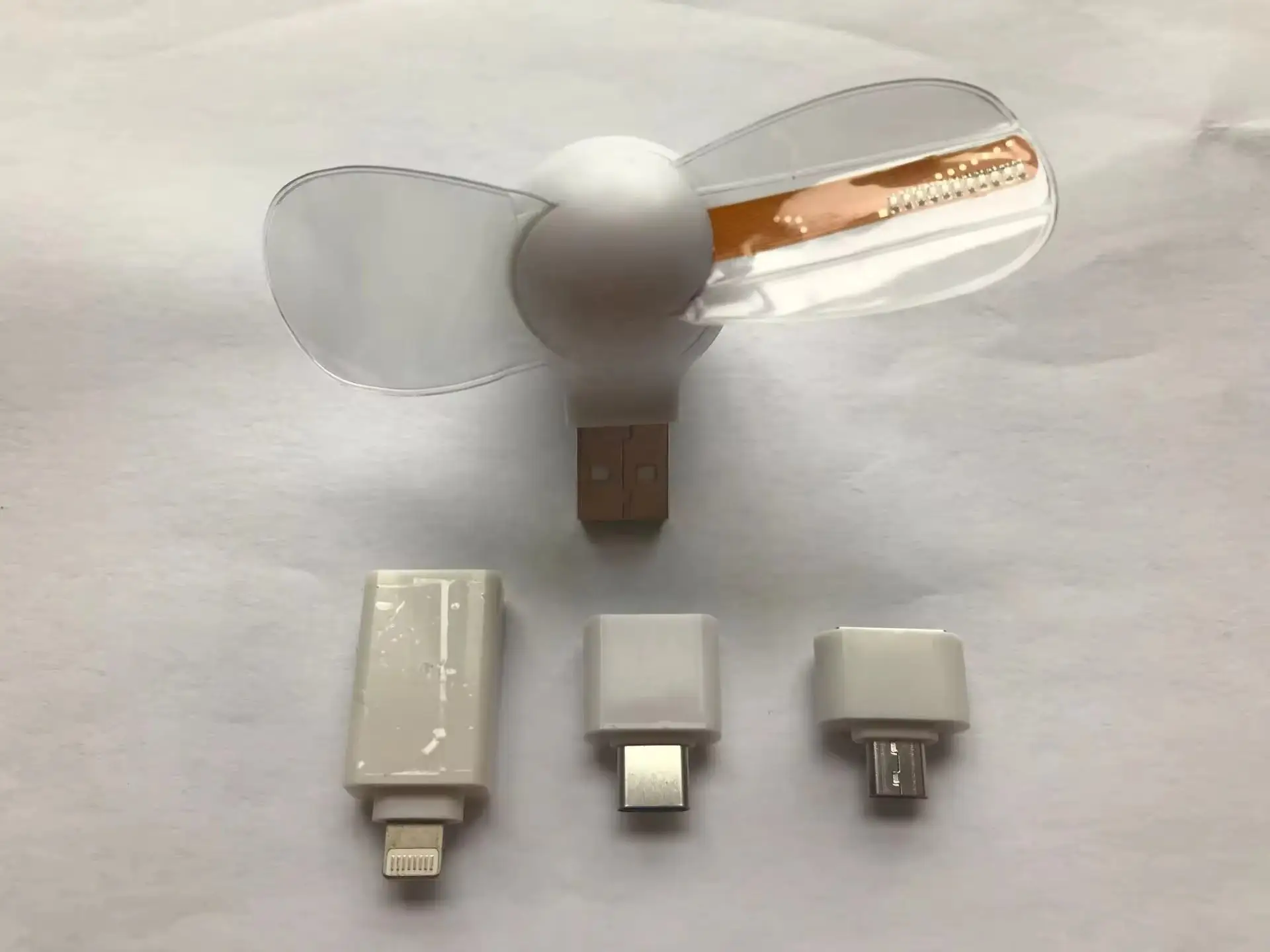 3-in-1 Cell Phone Fan Custom Programmable Write Portable Usb Electric Led Mini Fan with Slogan Message