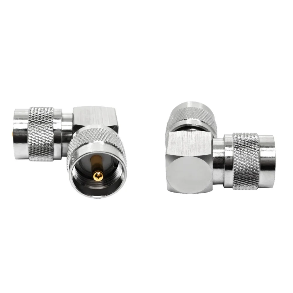 UHF Male Connector Male to PL259 Male Right Angle Adapter UHF PL-259 90° Male Plug Low Loss Adapter