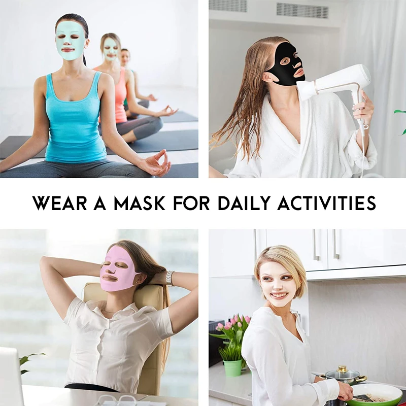 Reusable Silicone Face Mask Holder for Sheet Masks Moisturizing Facial Mask Cover Prevent Evaporation Beauty Face Tool