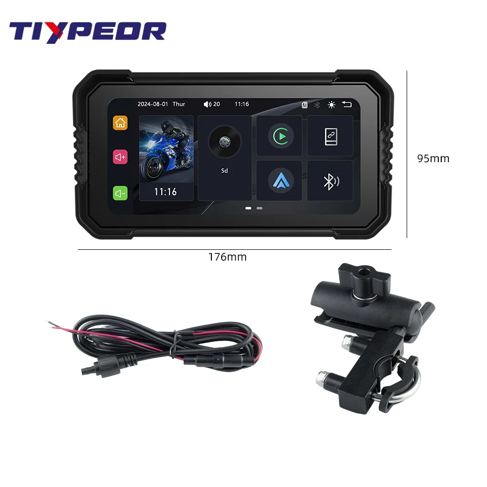 product tiypeor 625 touch screen motorcycle driving recorder dvr dual lens 1080p video recorder night wifi gps monitor waterproof ip67-10