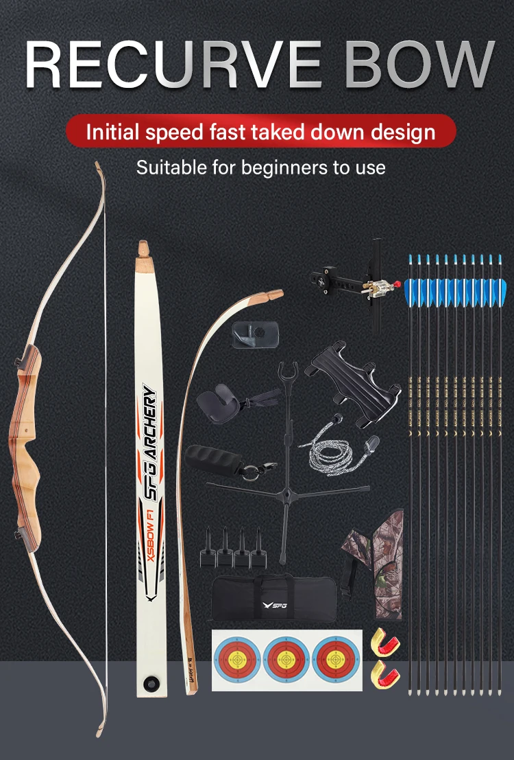 Archery Takedown Recurve Bow Wooden Riser Professional Training Adult