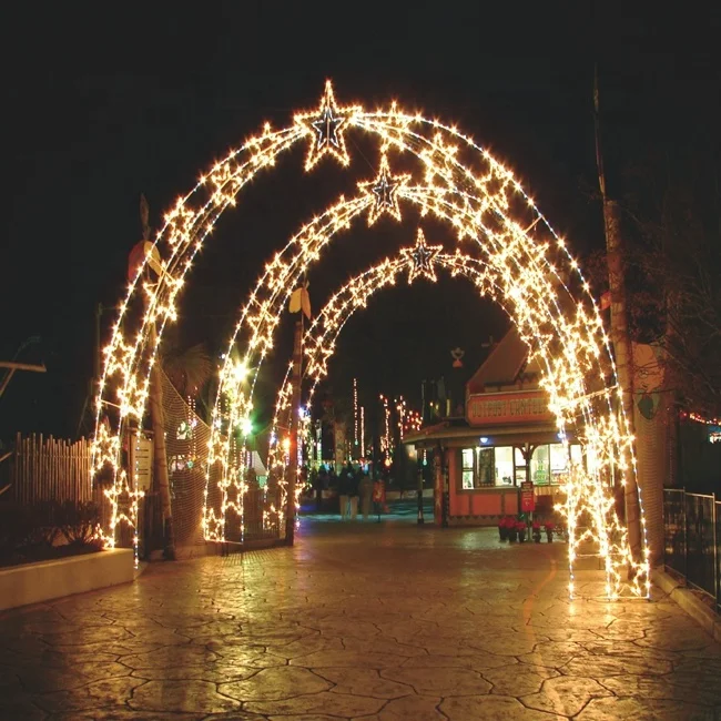 Factory LED 3D Large Love Arch Light Outdoor Decoration Arch Street Motif Star String Light