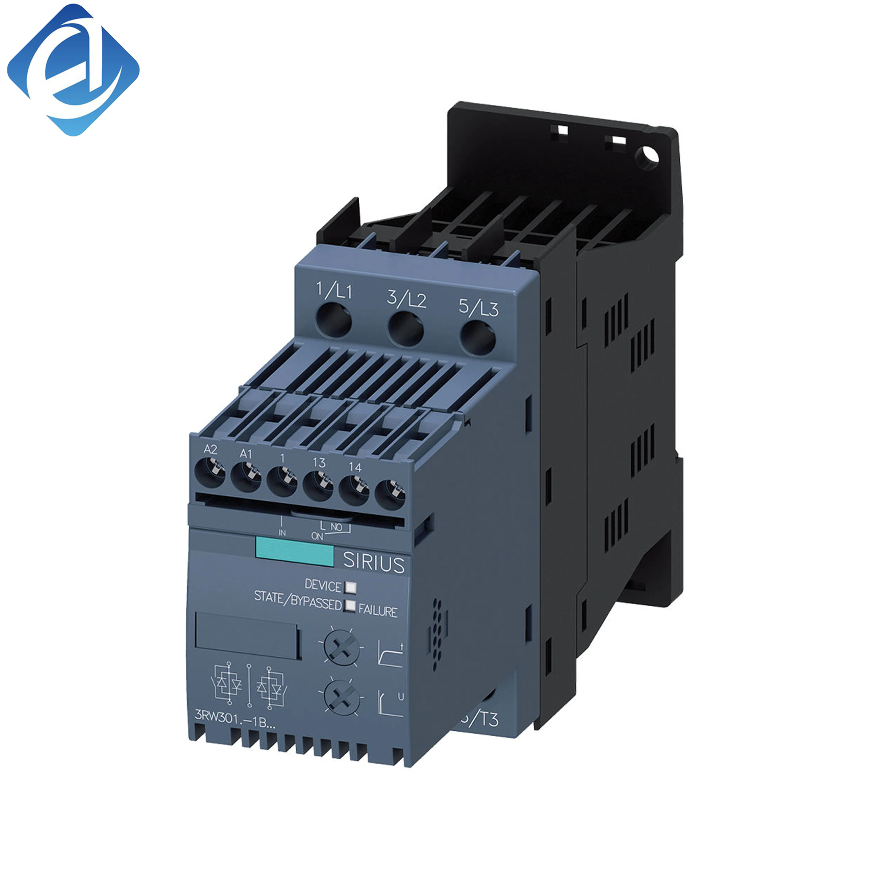 New Original 3RW3018-1BB04 soft starter for Siemens SIRIUS 3RW30 series. Compact structure, smooth motor start, reduces current surge and mechanical stress. Features reliable protection