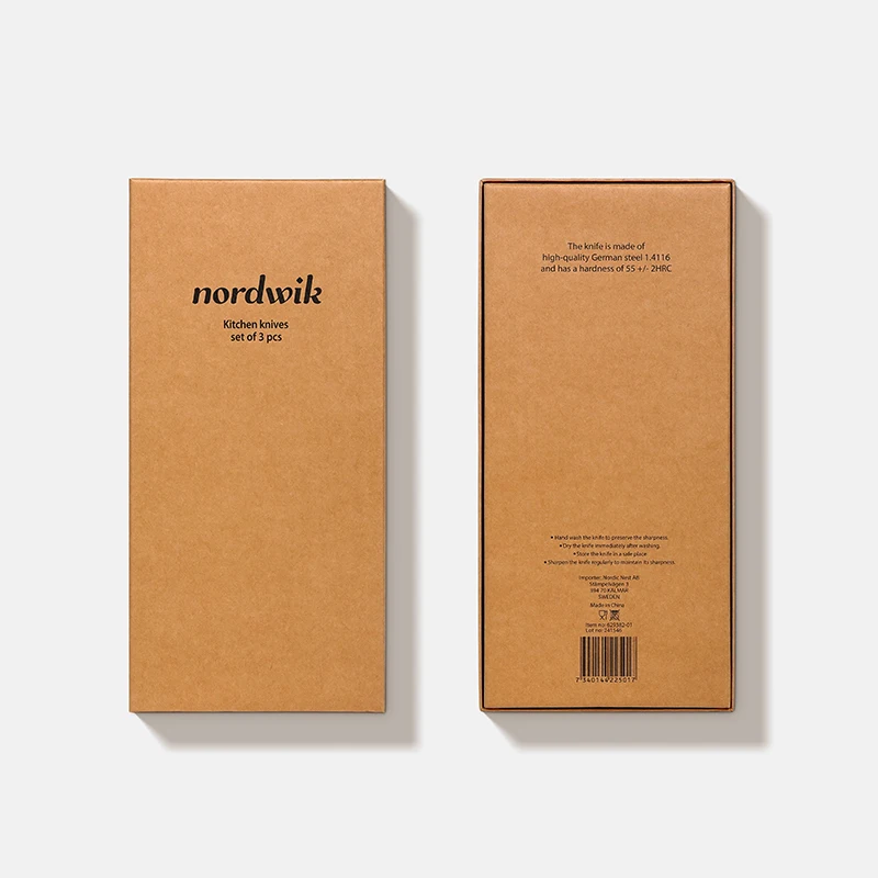Handmade High-End Kraft Paper Rigid Boxes 2mm Thickness Custom Stylish Knife Packaging for Kitchen Use