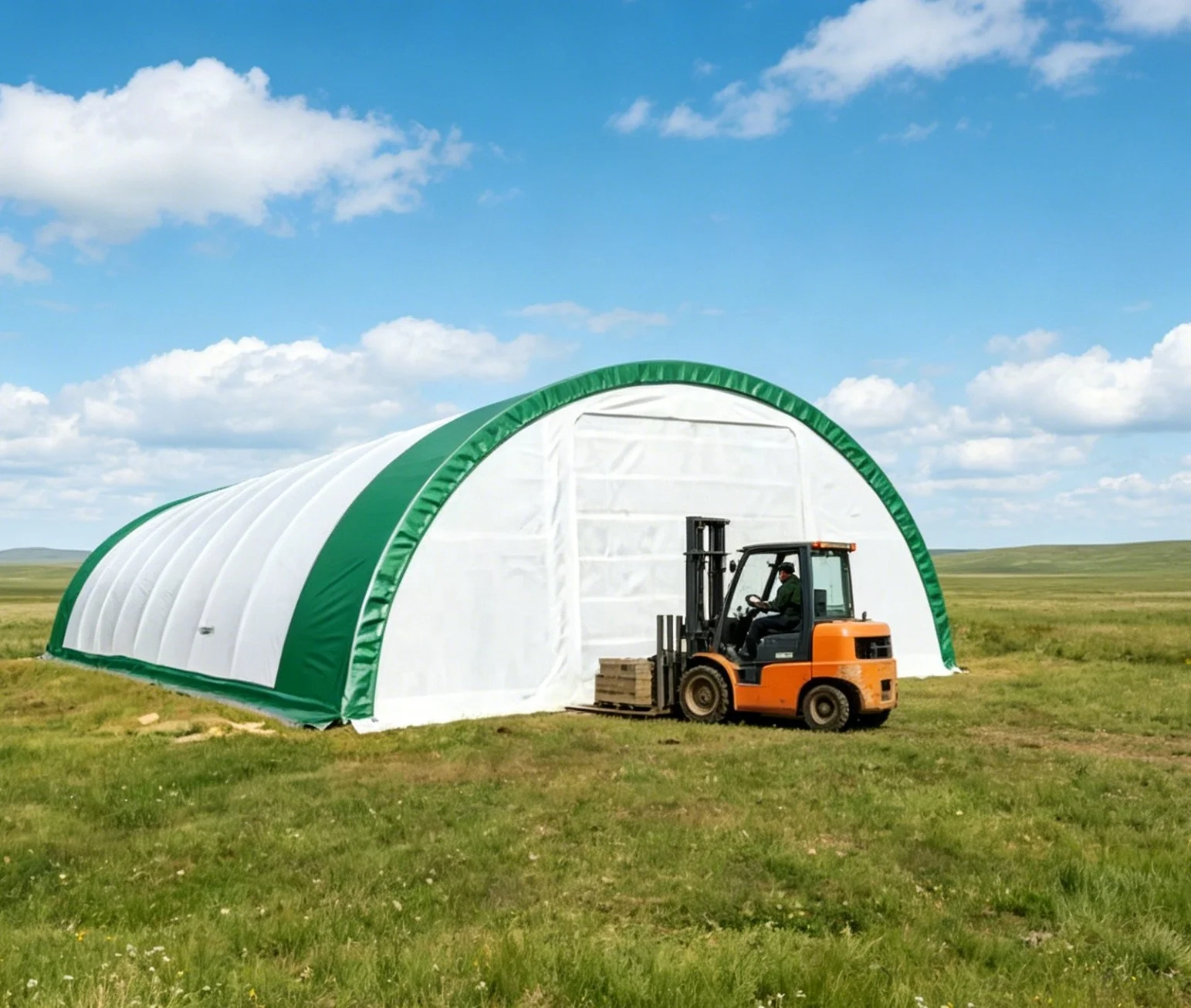Hay Crop Storage Shelter ,  Agricultural Warehouse Tent , Fabric Buildings , Arched Hall