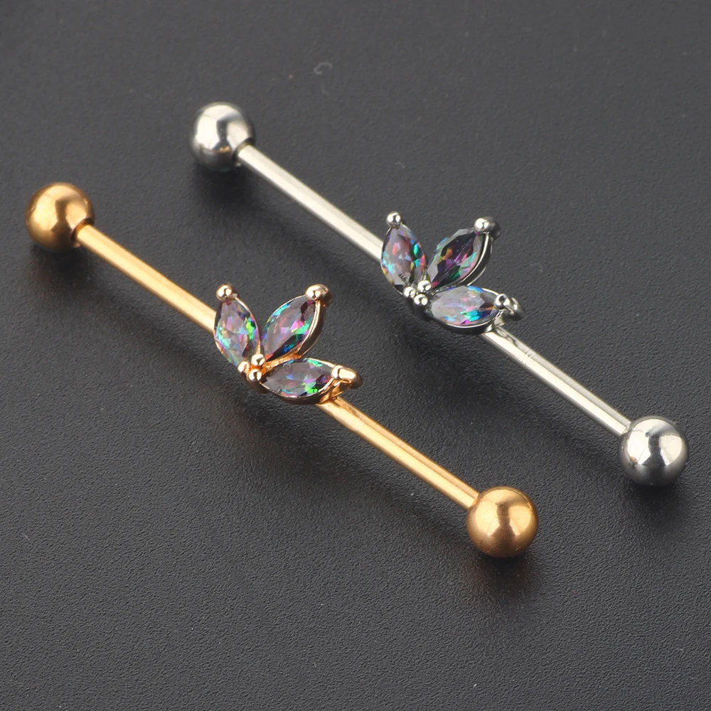 14G 316L Stainless Steel Barbell Earrings for Cartilage Piercing
