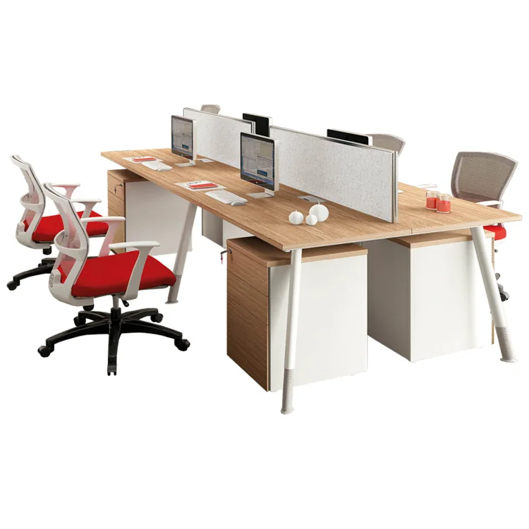 Workstation perabot kantor modular, meja workstation garasi ganda