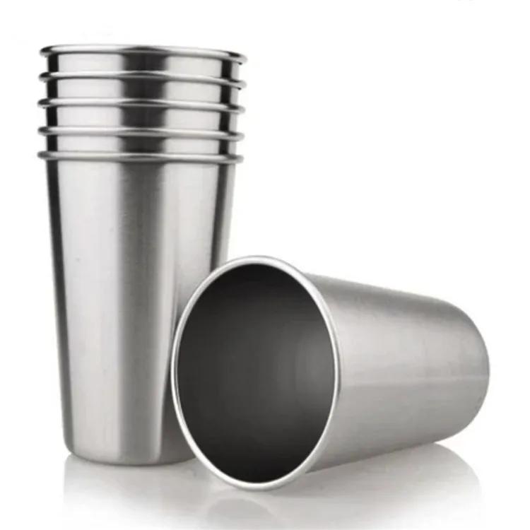 vasos multifuncionales inastillables para beber Vasos de metal premium irrompibles para beber cerveza limpieza de dientes para niños y adultos Vasos de acero inoxidable 10 oz/300 ml 