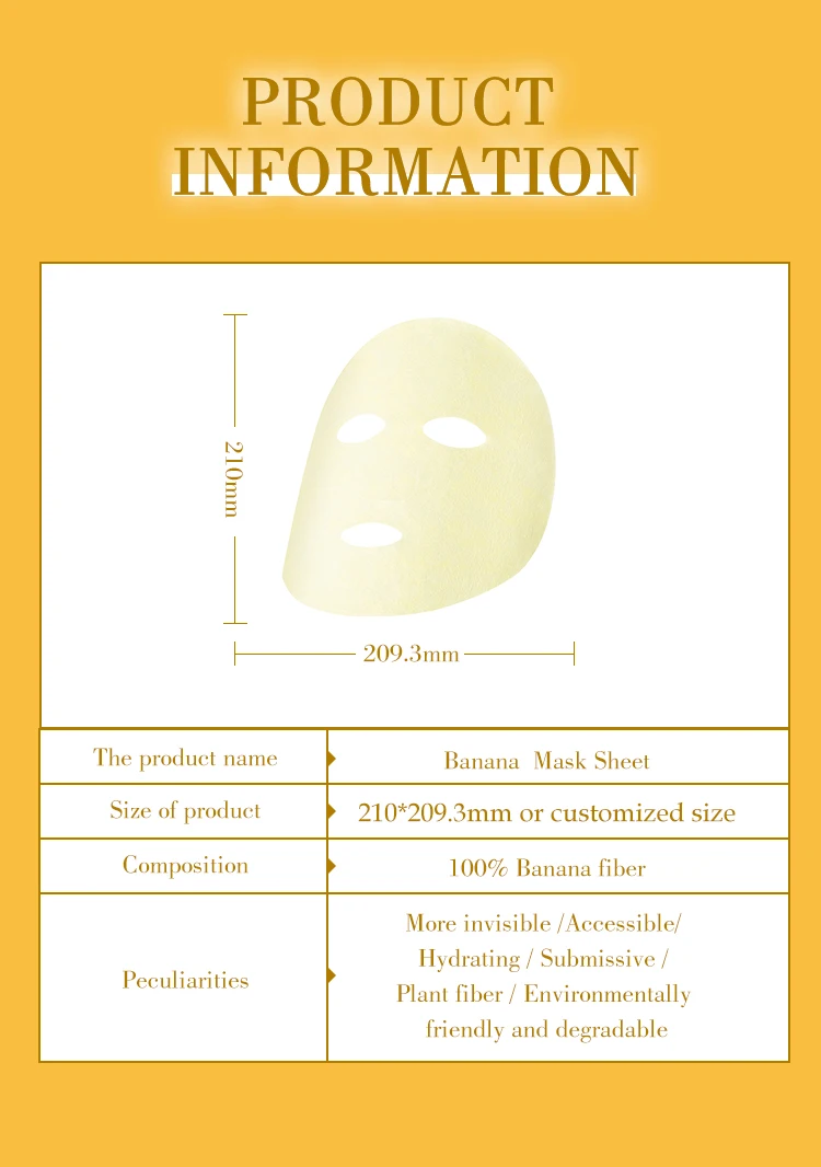 Banana fiber degradable facial mask sheet details