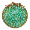 Two-tone crackle glass beads - blue-green