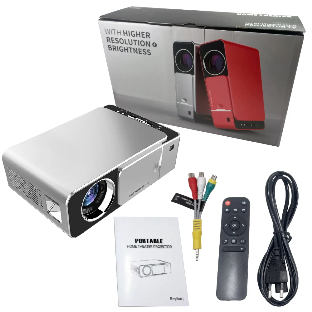 Proyector T6 Full Hd Led 2K 4K 4000 Lúmenes 720P Portátil Android Wifi UE  Enchufe