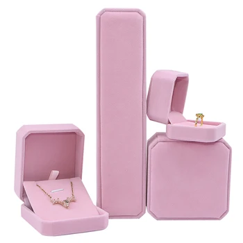 Wholesale high quality necklace bracelet cheap jewelry box velvet packaging luxury wedding surprise earrings ring  box