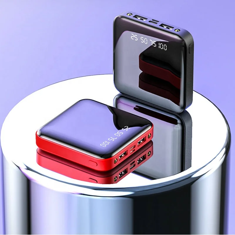 Square Charger Mini Power Bank Mirror Power Bank Charger 20000 MAh Mini Size Square Power Bank for Most of Mobile Phones Devices