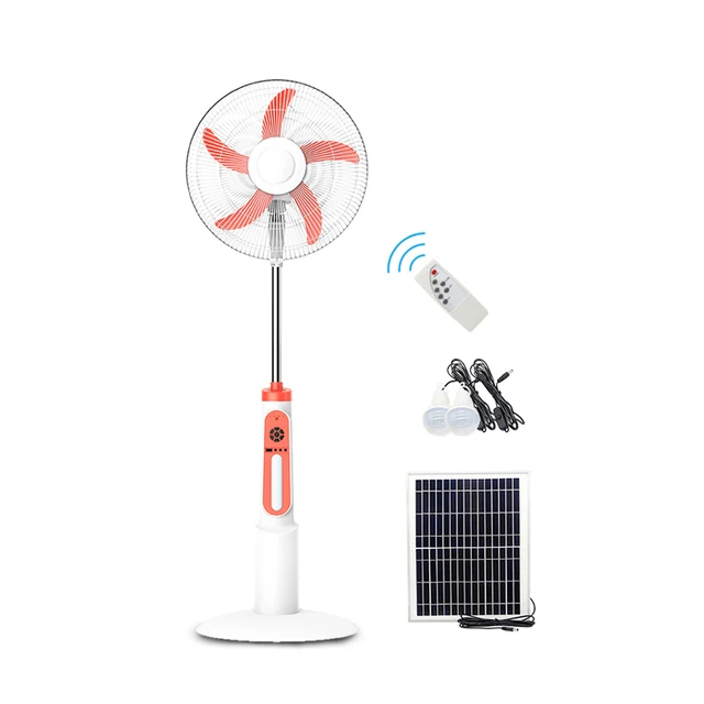 16 Inch 12V Dc/Ac Solar Fan For Home System Portable Mini Solar Energy Rechargeable Air Powered Fan For No Electricity Areas