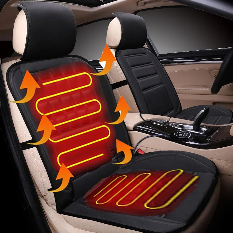 12V Car 24V Truck Heated Travel Seat Cover Cushion Seat Heater Warmer Heated  Mat
