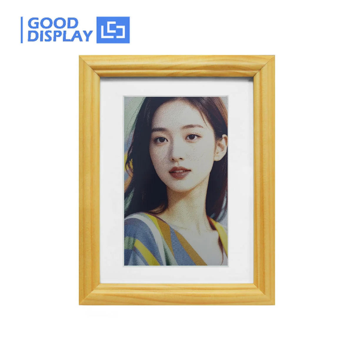 7.3インチカラー電子ペーパー無垢材フォトフレーム、超長いスタンバイ