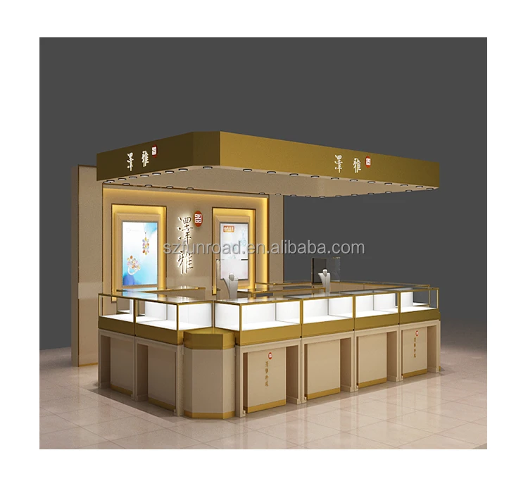 customized mall jewelry kiosk with jewelry showcase wall recessed jewelry cabinet