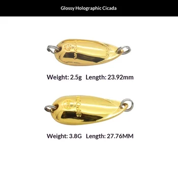 Lexin Stainless Steel Smooth Holographic Cicada Double Hook Micro Lure Spinnerbait for Trout Artificial Hard Bait Vibrating – Hard Lure – view 3