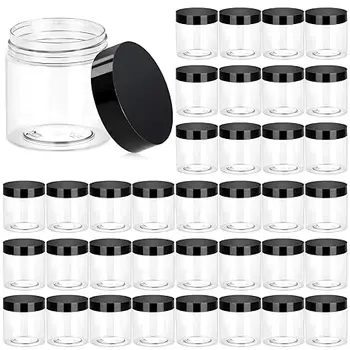 WIDE MOUTH LEAK PROOF 4oz 6oz 8oz 10oz 16oz PET Plastic Storage Containers With Lids