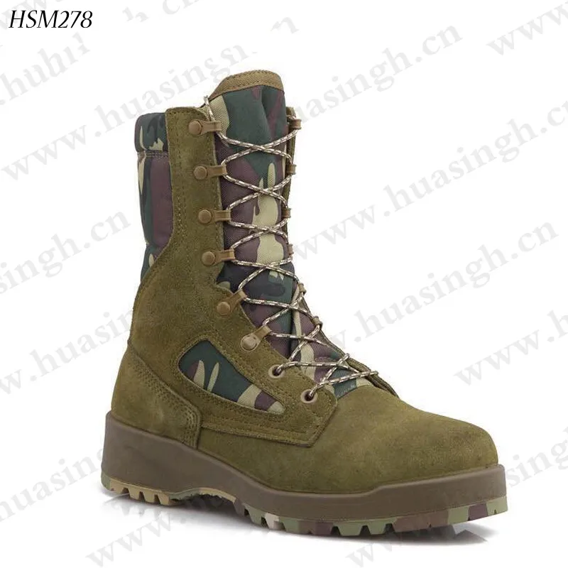 LXG,nice Quality 8'' Inch Waterproof Jungle military Boots for Sale Green Camouflage Nylon Fabric Upper Belleville Combat Boots HSM278