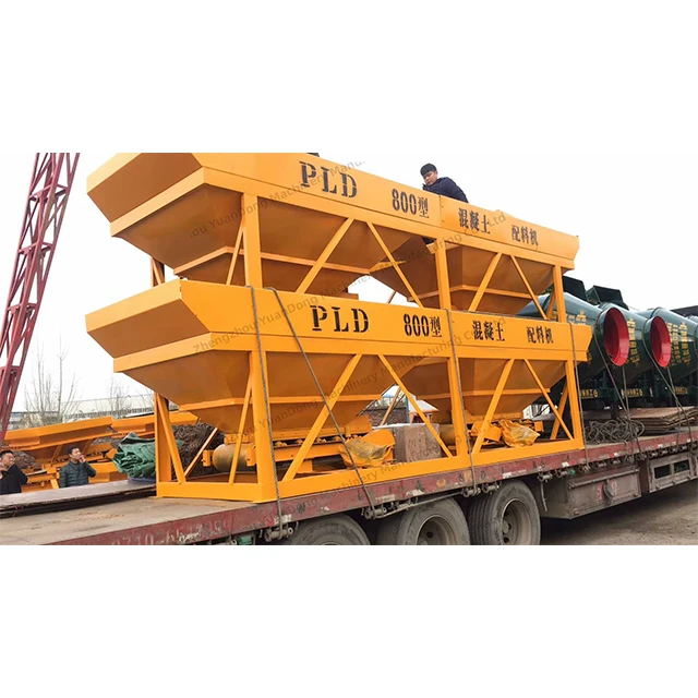 New Concrete Mixing Batching Machine Automatic Weighing Batching Machine Mixer With Belt Conveyor