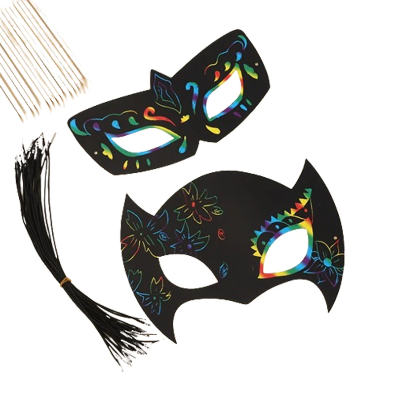 24 листа снимают давление маскарад для вечеринок создание искусства царапающая бумажная маска ролевых игр