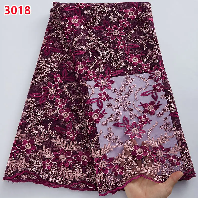 3018 Wholesale African Lace Fabric With Stones 5 Yards 2022 High ...