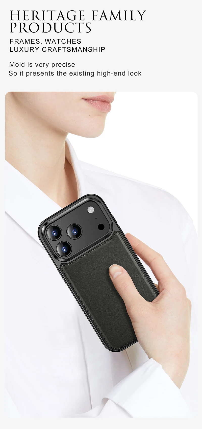 product premium oem pu leather magnetic phone case for iphone 17 air pro max soft skin feel with foldable camera lens bracket holder-10