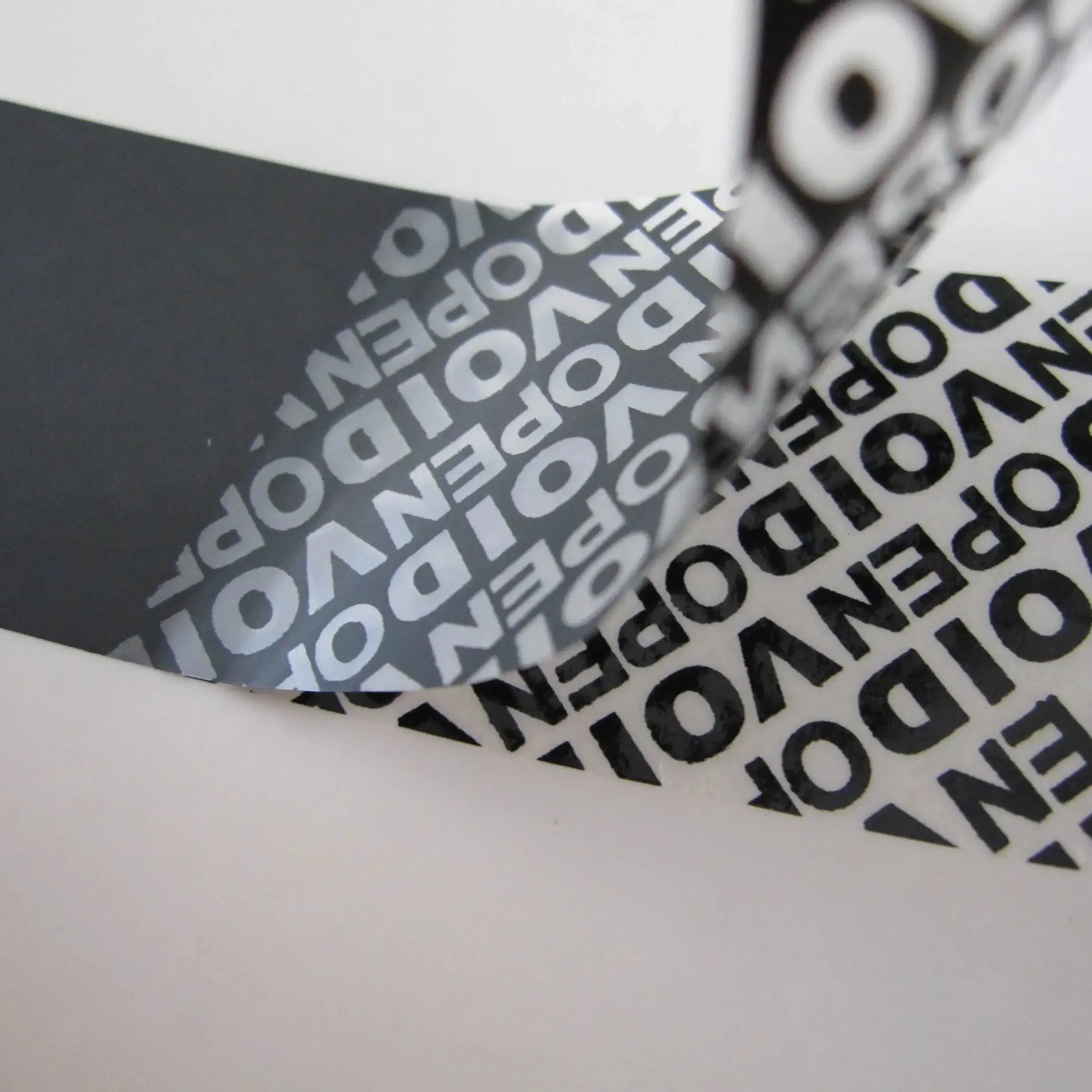 Matte Black Tamper VOID Sticker with Custom Logo Printed and Unique Number