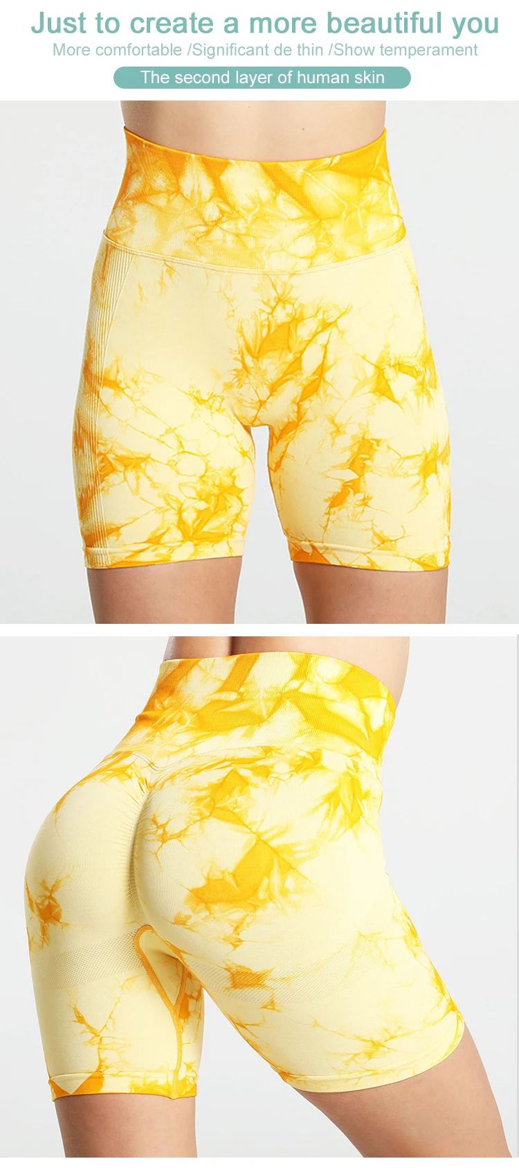 Quick Drying Tiedye Yoga Shorts For Women Gym Seamless Yoga Shorts