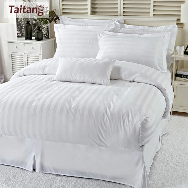 Satin Stripe Duvet Quilt Cover Bedding Set Single Size With Pillowcase Low Price 
